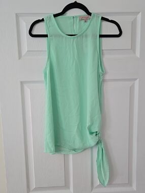 NWT Philosophy Mint Green Tie-Hem Sleeveless Tank Top Blouse